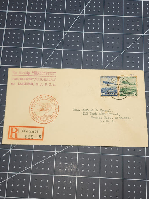 Hindenburg Letter Cover 1936 pristine condition Zeppelin