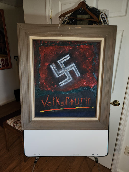 Painting by Luitpold Adam Swastika  "Volksturm" Peoples Storm,