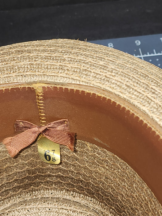 Sea Spray Straw Hat 6 7/8 Estimated Age 1940's