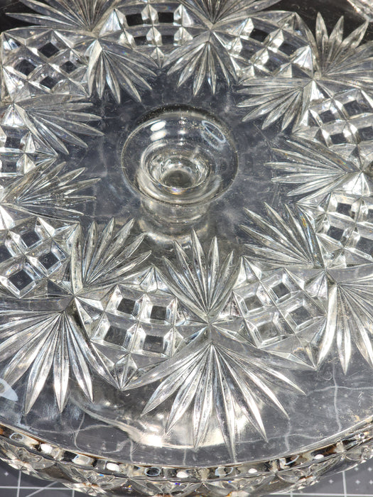 Pressed Glass Cake Stand 10.5 x 6.5 inches