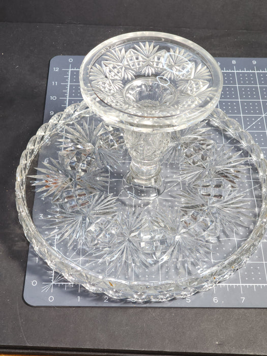 Pressed Glass Cake Stand 10.5 x 6.5 inches