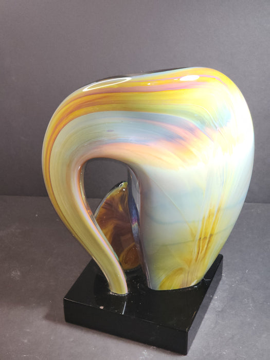 Mid century Modern Sculpture "free Form" 12.5 H x9.5W interior color swish., David's Antiques and Oddities