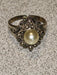 marcasite and cultured pearl set in sterling silver size 6 1980 german import, David's Antiques and Oddities