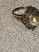 marcasite and cultured pearl set in sterling silver size 6 1980 german import, David's Antiques and Oddities