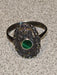 marcasite and green onyx set in sterling silver size 7.75 imported from germany in 1980, David's Antiques and Oddities