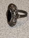 Title: Vintage Marcasite and Black Onyx Sterling Silver Ring, Size 8.75, Imported from Germany, 1980, David's Antiques and Oddities