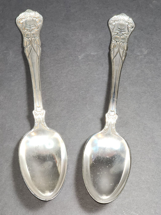 Title: Pair of Gorham Silver Plate Spoons - Muschenheim Pattern, Pat 1903 (8.5 inches)