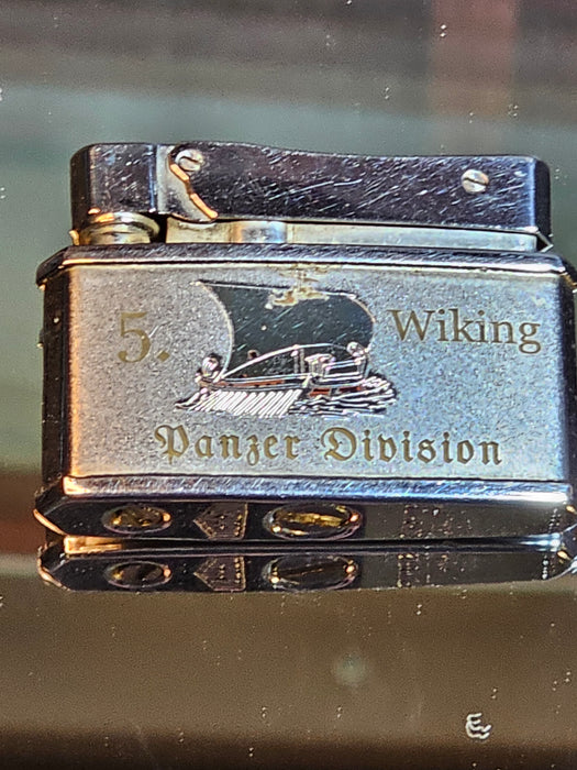 Title: Wiking Panzer Division Lighter - Engraved Silver-Colored Metal (1.5"x2")