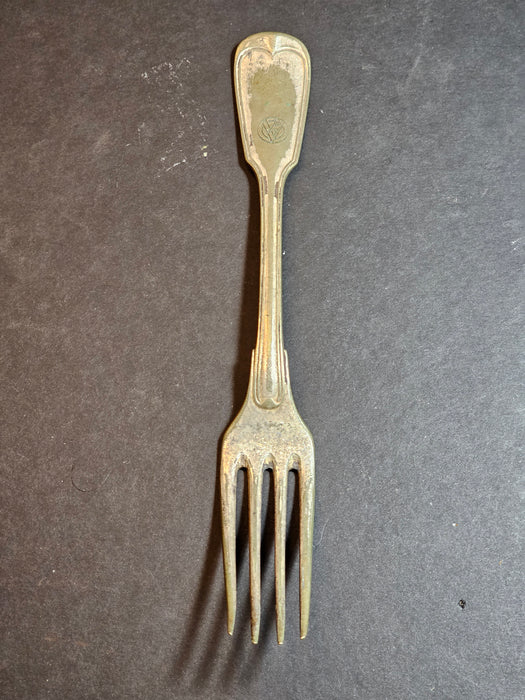 Title: SA Engraved Silver-Plated Fork (8") - A Rare Historical Artifact