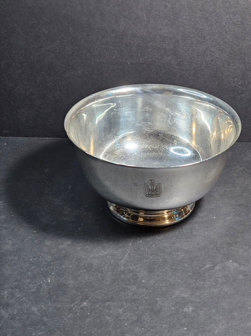 Iraqi Christofle France silver plated bowl, footed 7" wide 4" high, David's Antiques and Oddities