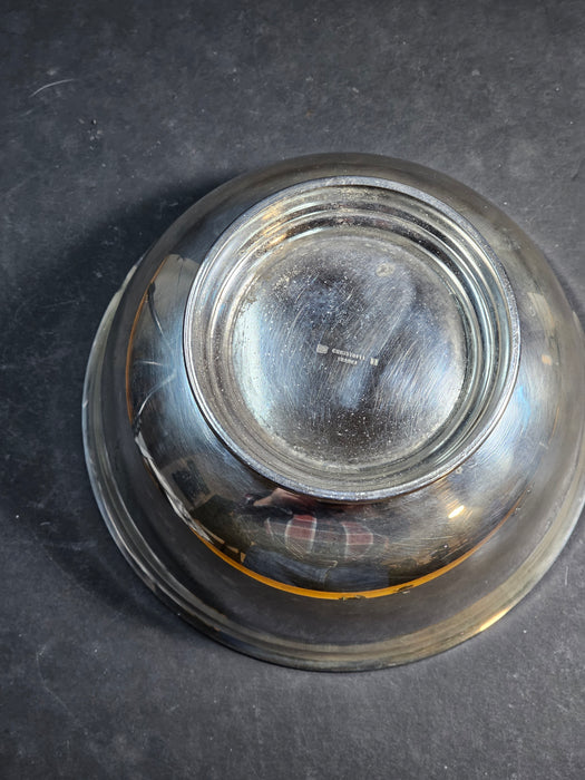 Iraqi Christofle France silver plated bowl, footed 7" wide 4" high, David's Antiques and Oddities