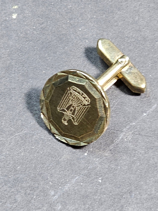 Iraqi gold tone cufflinks Ba'ath party eagle. .75" diameter., David's Antiques and Oddities