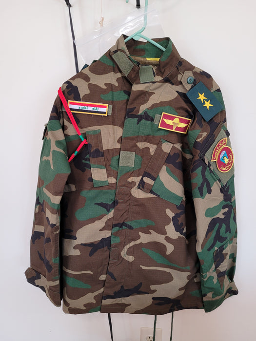 Iraqi Army Special Forces Lieutenant Woodland Camo Uniform Jacket, Pants and Beret