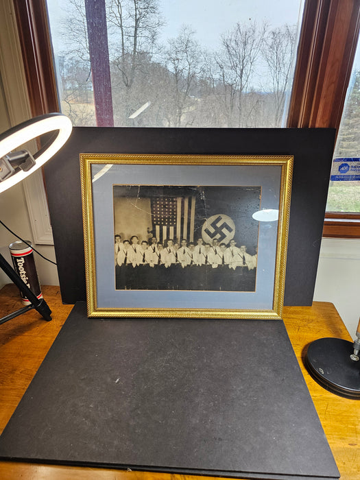 American Bund Group Photo 1930s United states 18 x22 with frame., David's Antiques and Oddities