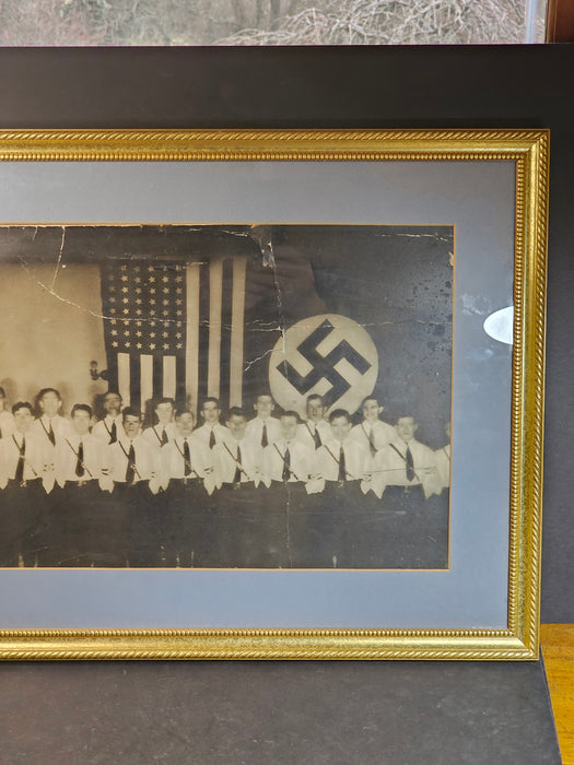 American Bund Group Photo 1930s United states 18 x22 with frame., David's Antiques and Oddities