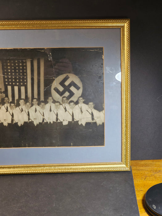 American Bund Group Photo 1930s United states 18 x22 with frame., David's Antiques and Oddities