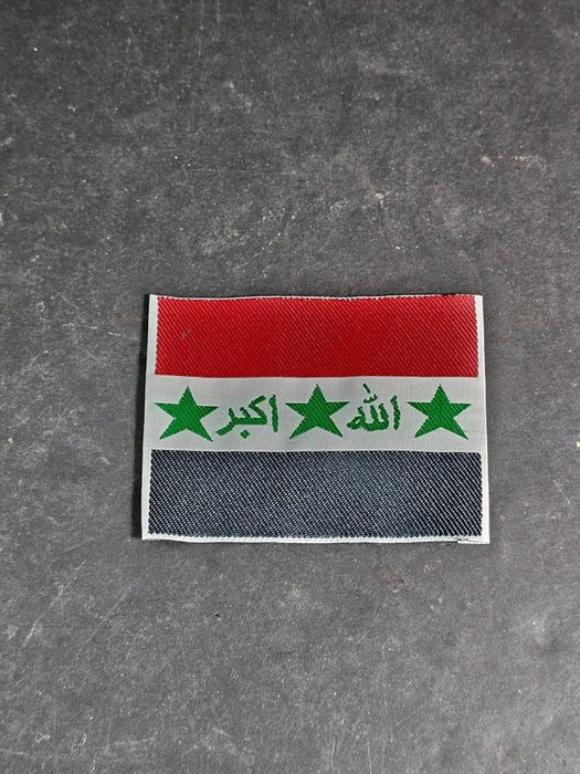 Small Iraqi flag patch 2.5 x3.5 Uniform Red,black,and green, David's Antiques and Oddities