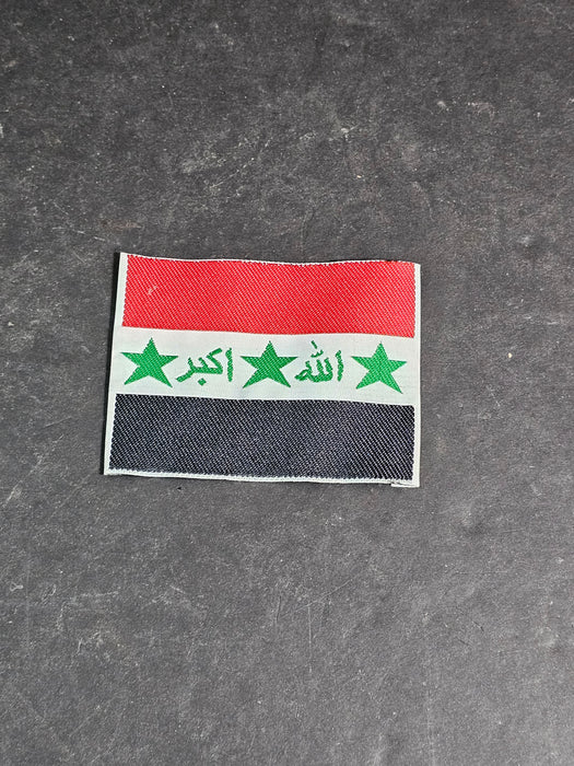 Small Iraqi flag patch 2.5 x3.5 Uniform Red,black,and green, David's Antiques and Oddities