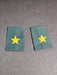 Iraqi 1 star shoulder boards green with gold 2.5" x3.5", David's Antiques and Oddities