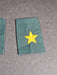 Iraqi 1 star shoulder boards green with gold 2.5" x3.5", David's Antiques and Oddities