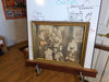 Early victorian christmas photo with tree 19x23 Framed as found under glass, David's Antiques and Oddities