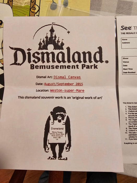 Banksy Rare Large Dismaland Painting 2015 with paperwork