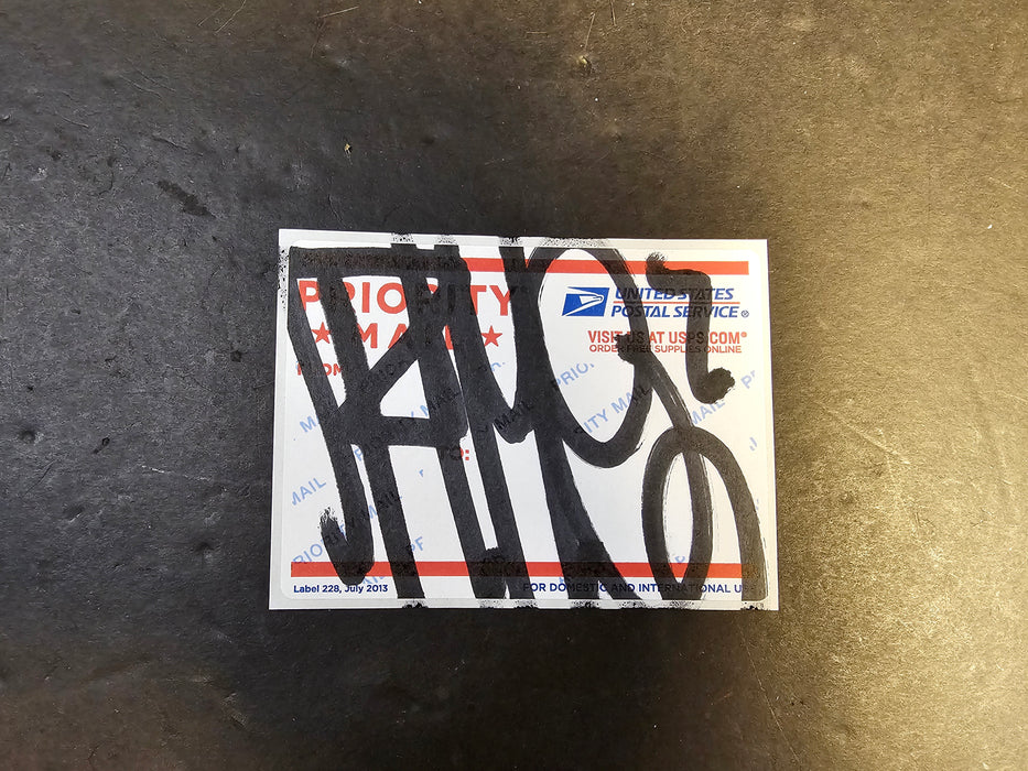 Graffiti Artist signed 3x5 post office mailing label RIME