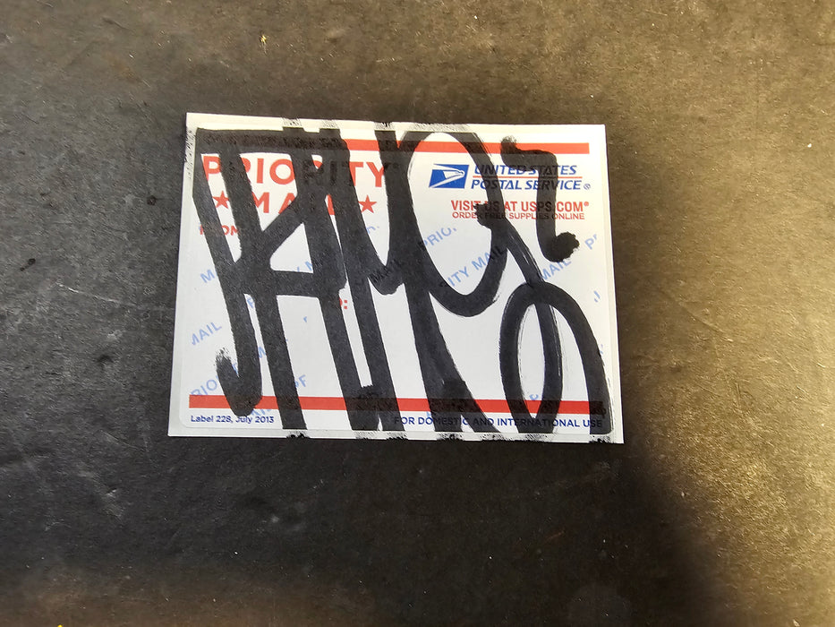 Graffiti Artist signed 3x5 post office mailing label RIME