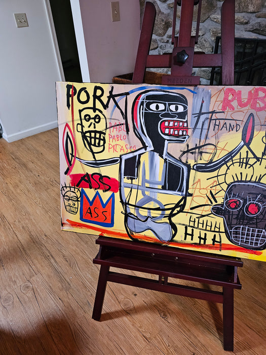 Rare Huge Jean Michel Basquiat Vintage Painting 81