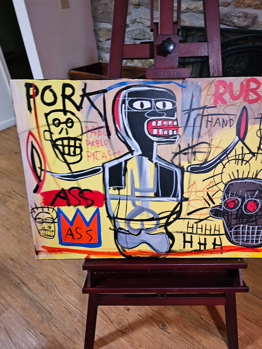 Rare Huge Jean Michel Basquiat Vintage Painting 81