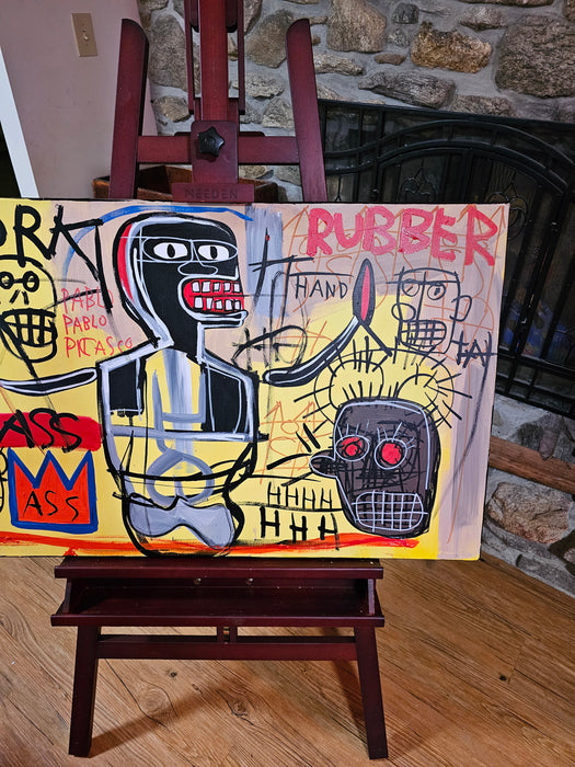 Rare Huge Jean Michel Basquiat Vintage Painting 81