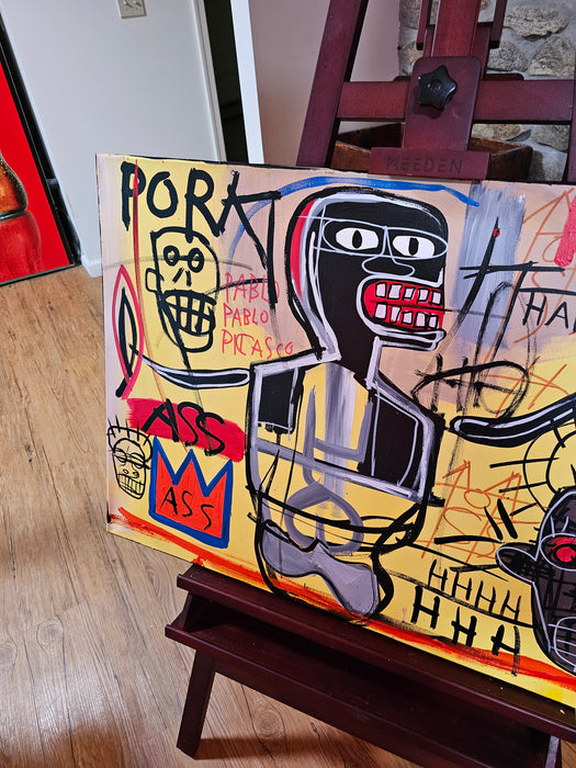 Rare Huge Jean Michel Basquiat Vintage Painting 81