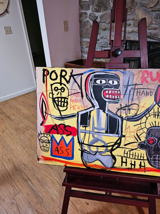 Rare Huge Jean Michel Basquiat Vintage Painting 81