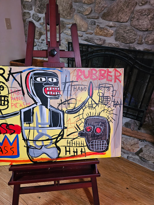 Rare Huge Jean Michel Basquiat Vintage Painting 81