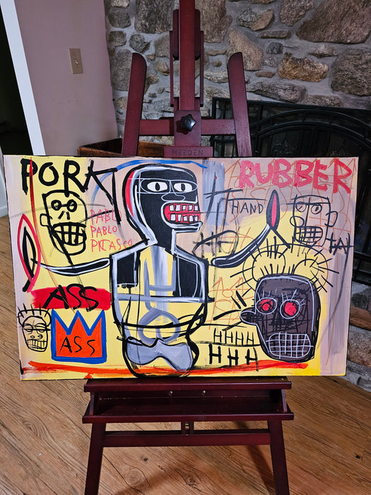 Rare Huge Jean Michel Basquiat Vintage Painting 81