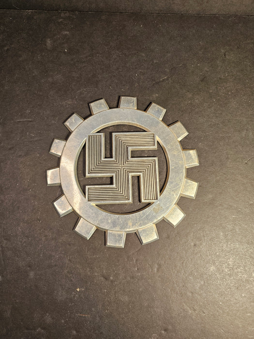 Podium Plaque/ 8 " Diameter/ aluminum/ swastika