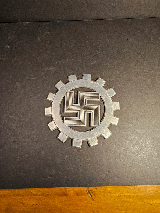 Podium Plaque/ 8 " Diameter/ aluminum/ swastika