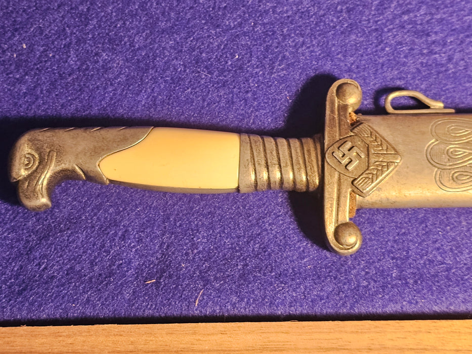 RAD Dagger leader with custom mohagany case. white grip., Knife, Collectible Weapons, David's Antiques and Oddities