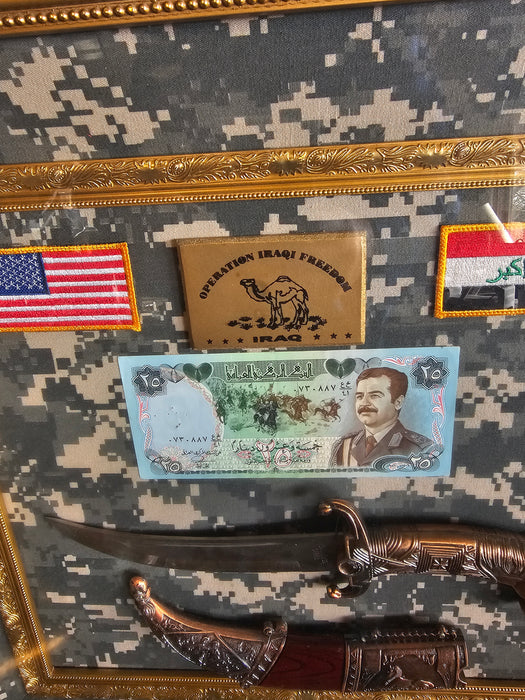 Custom framed Dagger from opperation Iraqi freedom 23x21, Knife, Collectible Weapons, David's Antiques and Oddities