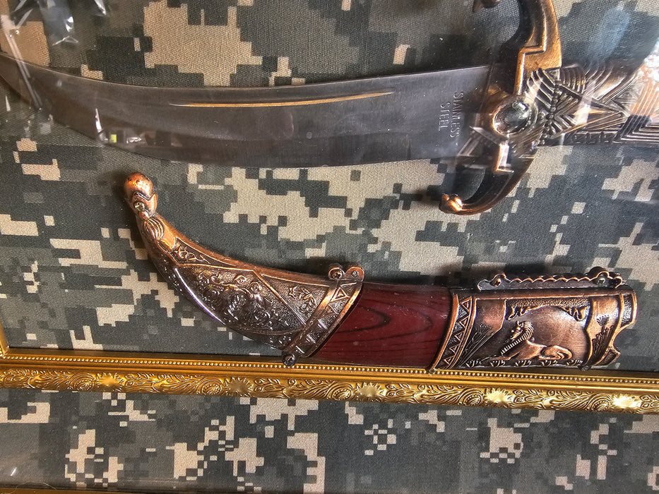 Custom framed Dagger from opperation Iraqi freedom 23x21, Knife, Collectible Weapons, David's Antiques and Oddities