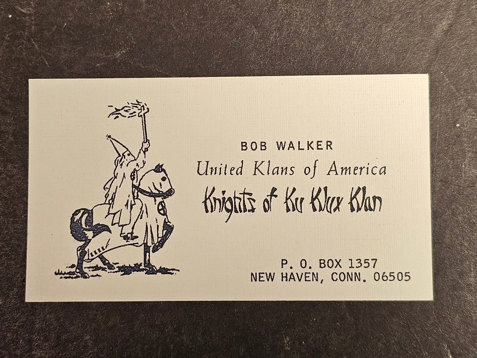 KKK Bussiness card/unused as found