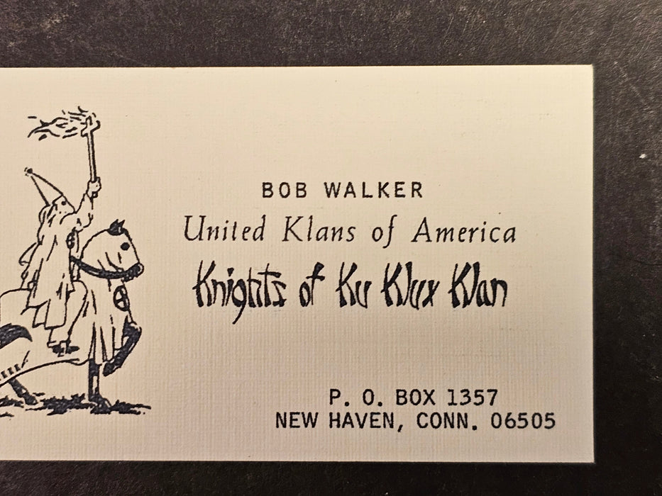 KKK Bussiness card/unused as found