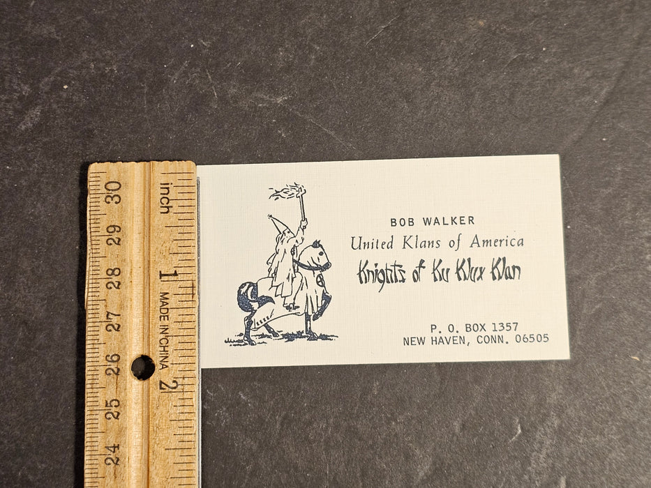 KKK Bussiness card/unused as found