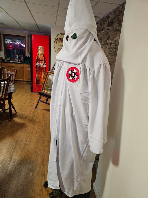 KKK Hood and gown/ patches/ zipper front 1970s, Antiques, Costumes, David's Antiques and Oddities