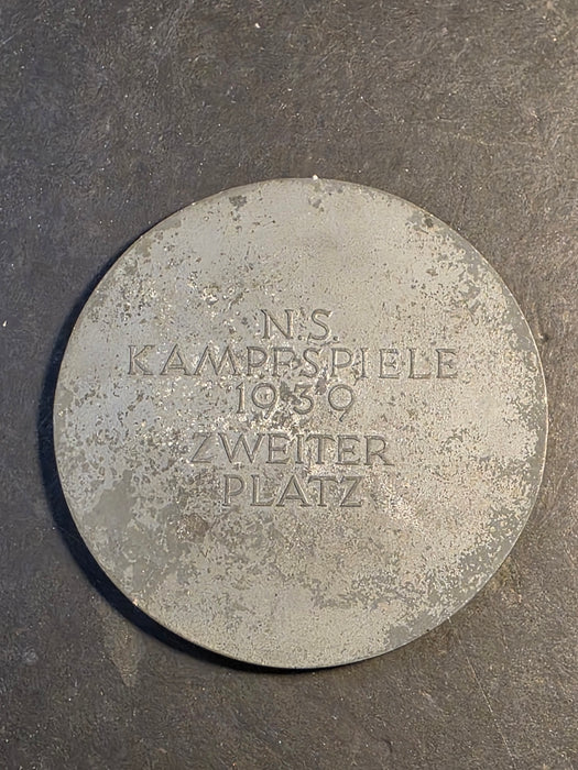 N.S. KAMPFSPIELE 1939 ZWEITER PLATZ  This translates to:  National Socialist (Nazi) Combat Games 1939 Second Place, Medal, Antique Guns, David's Antiques and Oddities