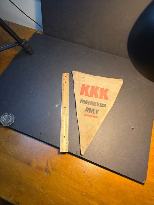KKK Banner historical 1943 WW2/ 12 " Nice artifact., flags, Collectibles, David's Antiques and Oddities