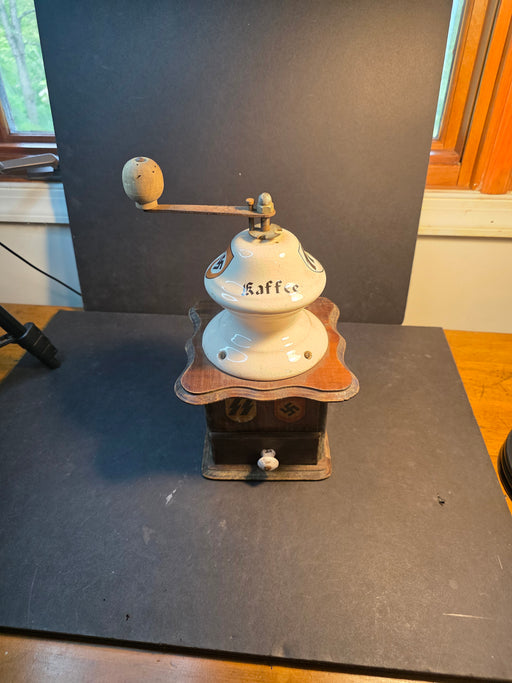 SS Coffee grinder WW2  under-porcelain markings.  12 x7, chinaware, Coffee Grinders, David's Antiques and Oddities