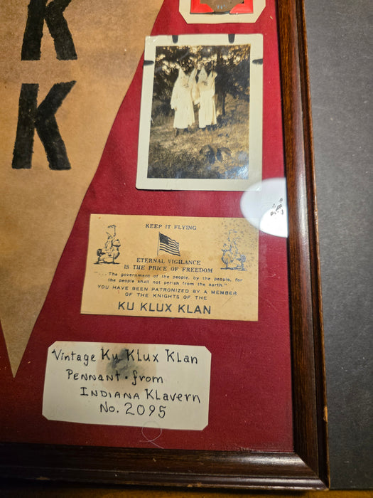 Vintage 1920s Ku Klux Klan Framed Collection – Indiana Klavern No. 2095 Historical Artifacts, art work, Collectibles, David's Antiques and Oddities
