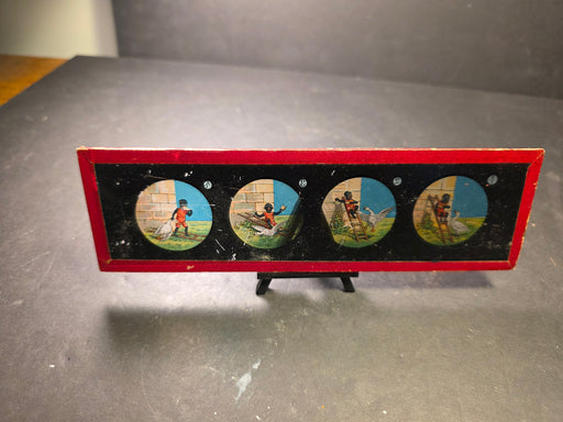 Rare Antique Black Americana Stereopticon/Magic Lantern Slide - Animated Goose Chase - Optical Toy, slides, Collectibles, David's Antiques and Oddities