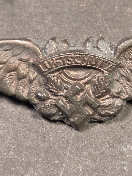 Original WWII German Luftschutz Air Raid Protection Badge - With Swastika Emblem - Historical Nazi Era Militaria, Badges, Vintage Advertisements, David's Antiques and Oddities